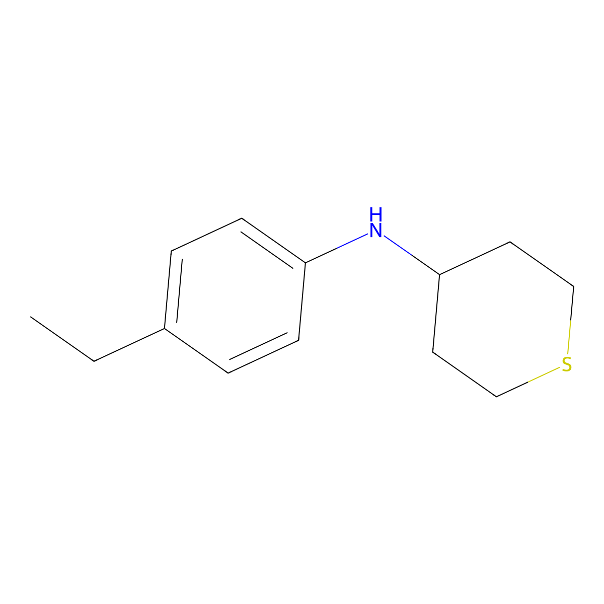N-(4-ethylphenyl)thian-4-amine molecular structure, CAS 1156987-78-8