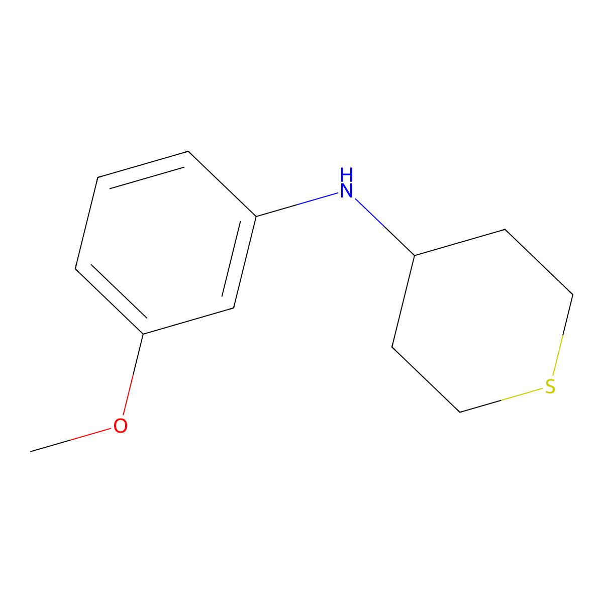 N-(3-methoxyphenyl)thian-4-amine molecular structure, CAS 1156987-97-1