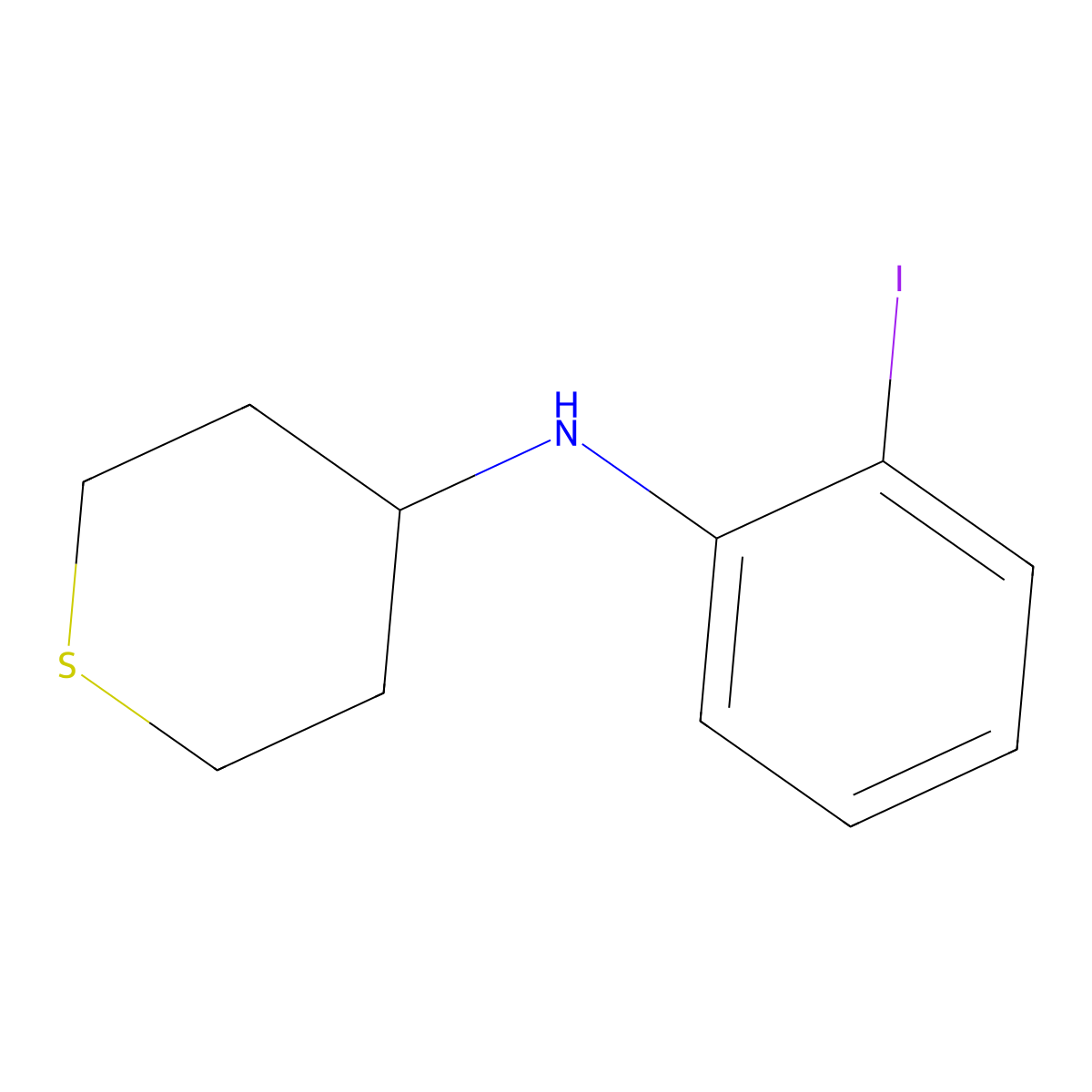 N-(2-iodophenyl)thian-4-amine molecular structure, CAS 1156989-25-1