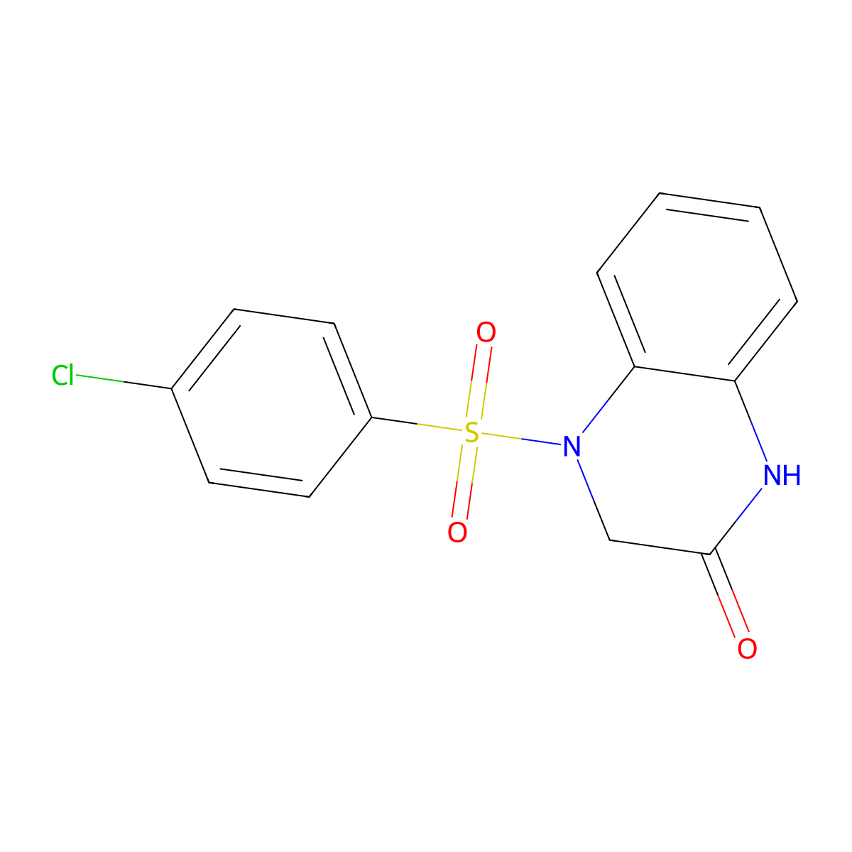 4-(4-Chlorobenzenesulfonyl)-1,2,3,4-tetrahydroquinoxalin-2-one molecular structure, CAS 115699-71-3
