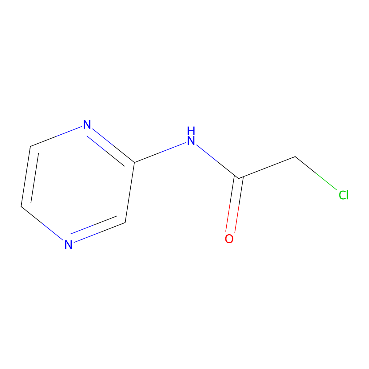2-chloro-N-pyrazin-2-ylacetamide molecular structure, CAS 115699-74-6