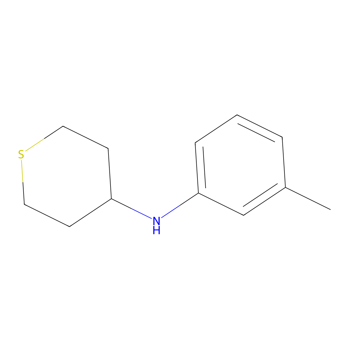 N-(3-methylphenyl)thian-4-amine molecular structure, CAS 1156993-29-1