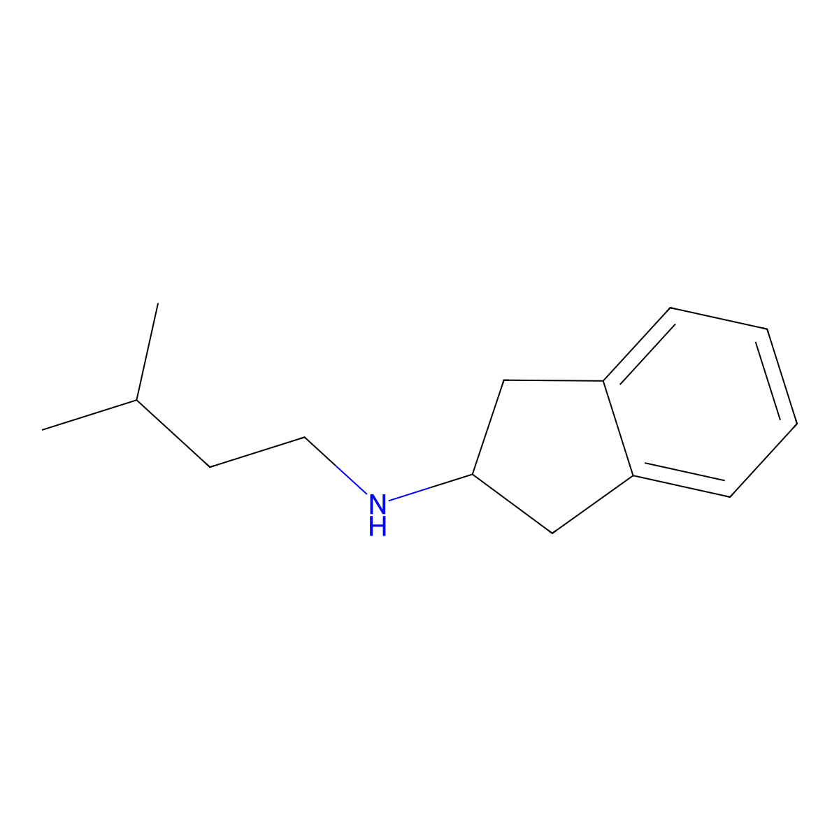 N-(3-methylbutyl)-2,3-dihydro-1H-inden-2-amine molecular structure, CAS 1156994-77-2