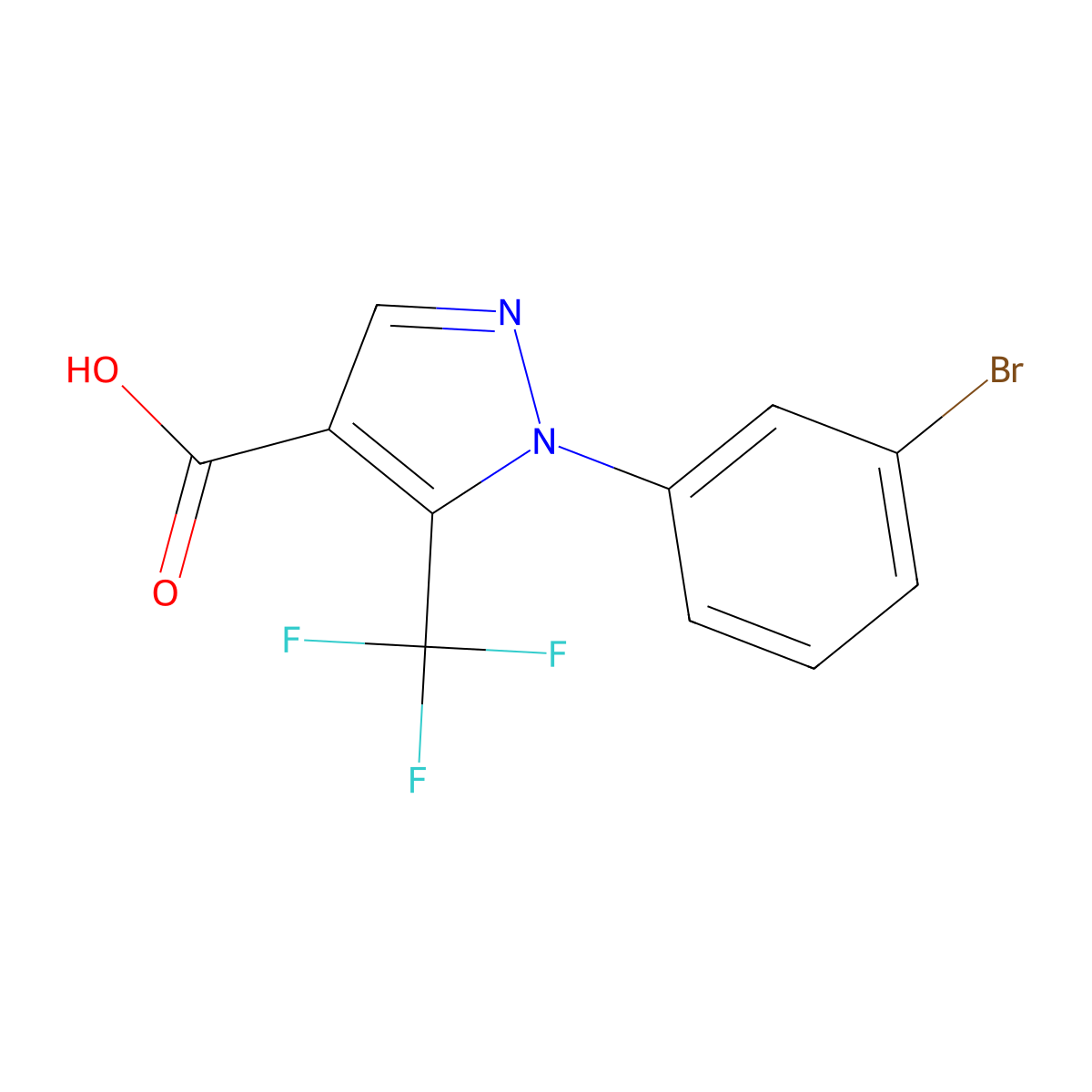 1-(3-bromophenyl)-5-(trifluoromethyl)-1H-Pyrazole-4-carboxylic acid molecular structure, CAS 1156995-17-3