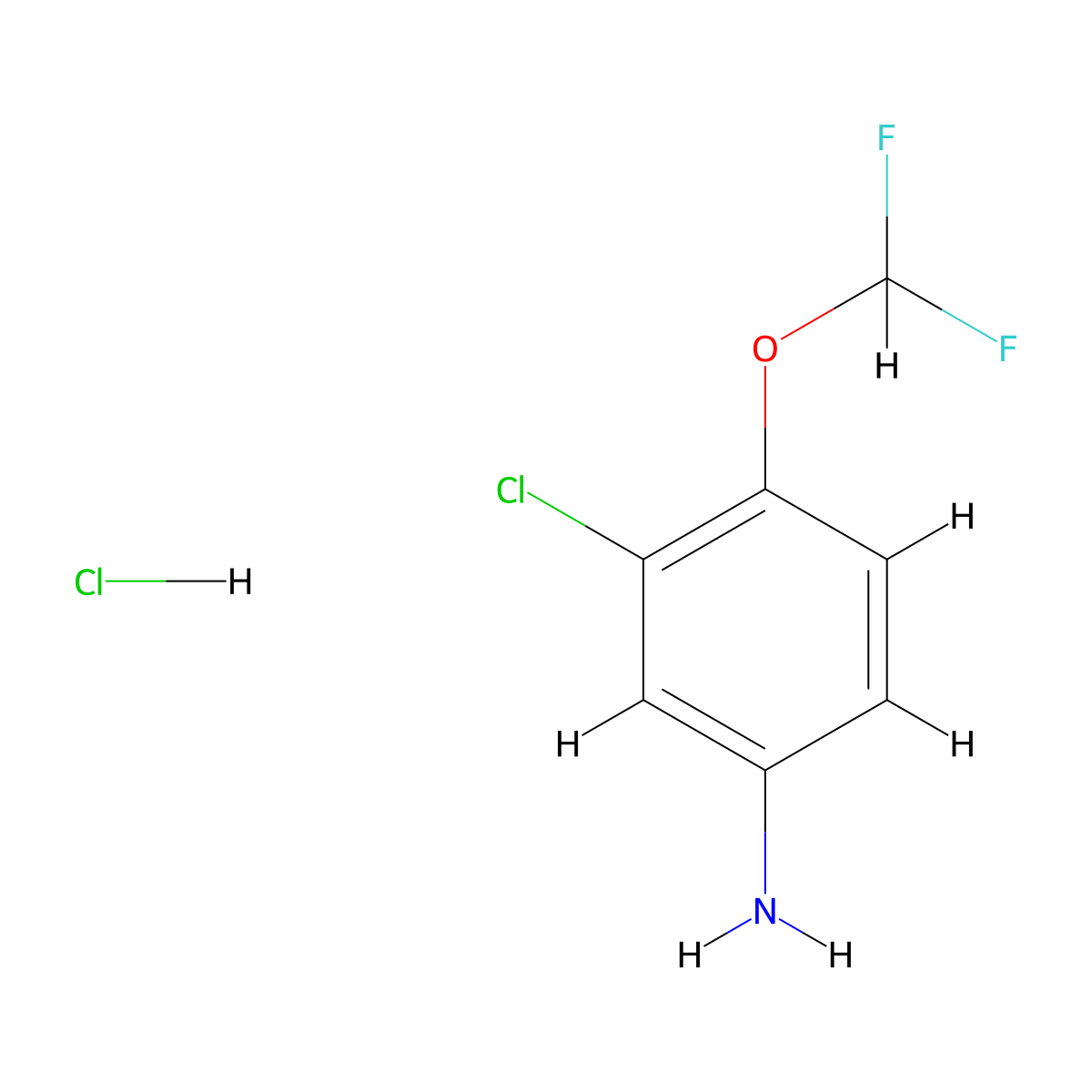3-Chloro-4-(difluoromethoxy)aniline hydrochloride molecular structure, CAS 115700-24-8