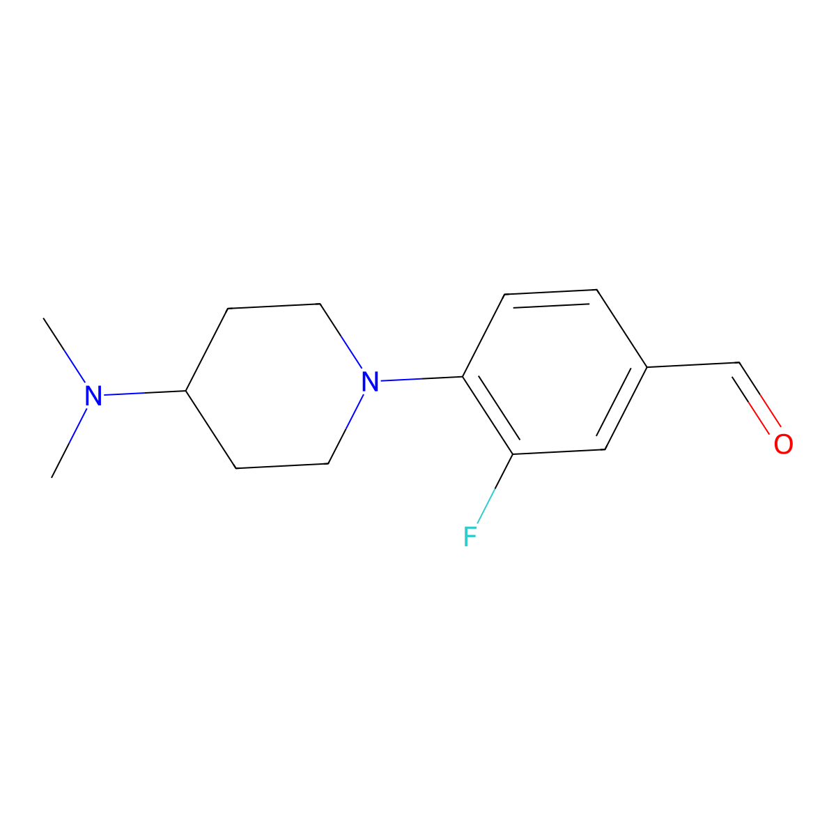 4-(4-(Dimethylamino)piperidin-1-yl)-3-fluorobenzaldehyde molecular structure, CAS 1157005-05-4