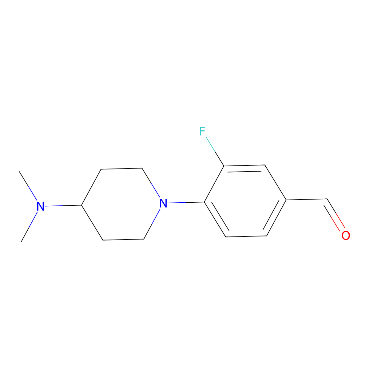 4-(4-(Dimethylamino)piperidin-1-yl)-3-fluorobenzaldehyde molecular structure, CAS 1157005-05-4