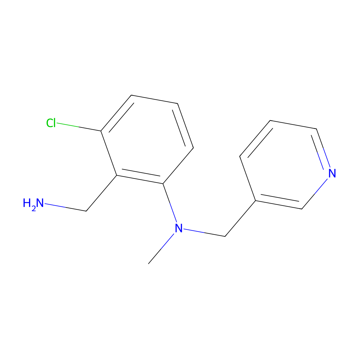 2-(aminomethyl)-3-chloro-N-methyl-N-(pyridin-3-ylmethyl)aniline molecular structure, CAS 1157006-92-2