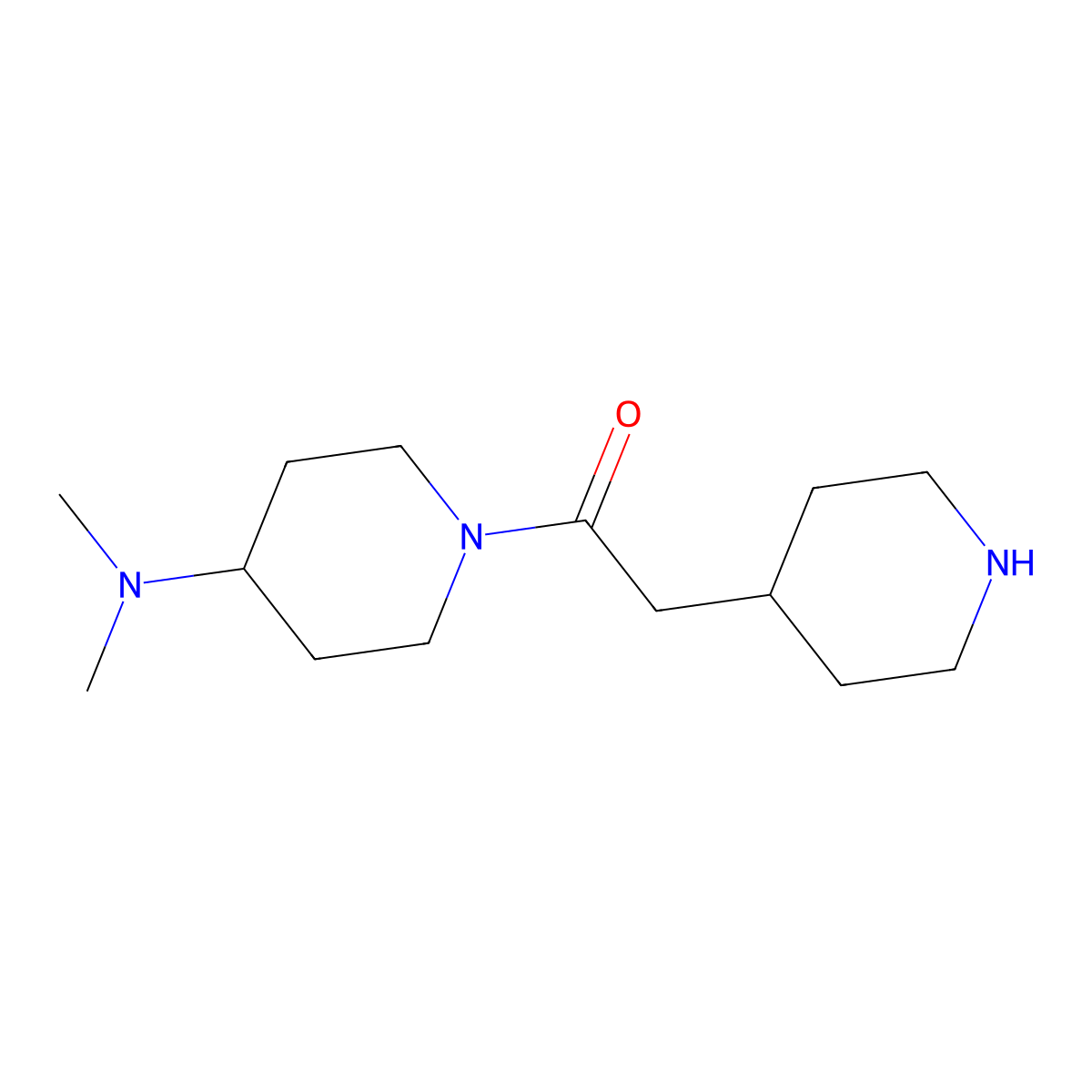 1-[4-(Dimethylamino)piperidin-1-yl]-2-(piperidin-4-yl)ethan-1-one molecular structure, CAS 1157007-09-4
