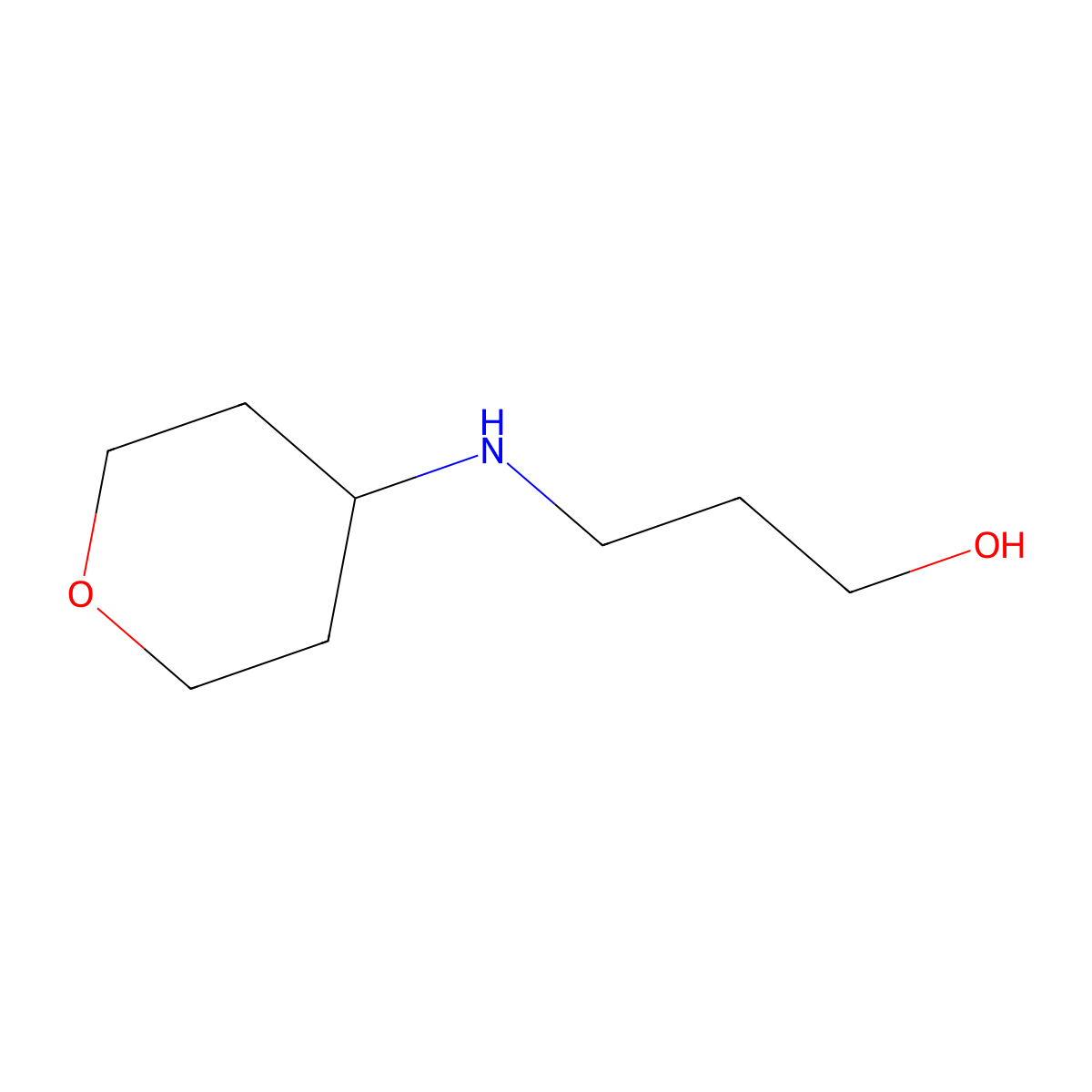 3-[(Oxan-4-yl)amino]propan-1-ol molecular structure, CAS 1157008-56-4