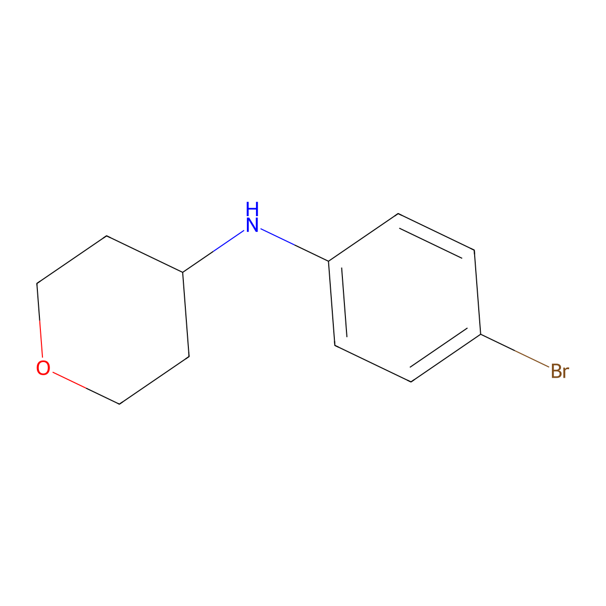 N-(4-bromophenyl)oxan-4-amine molecular structure, CAS 1157008-75-7