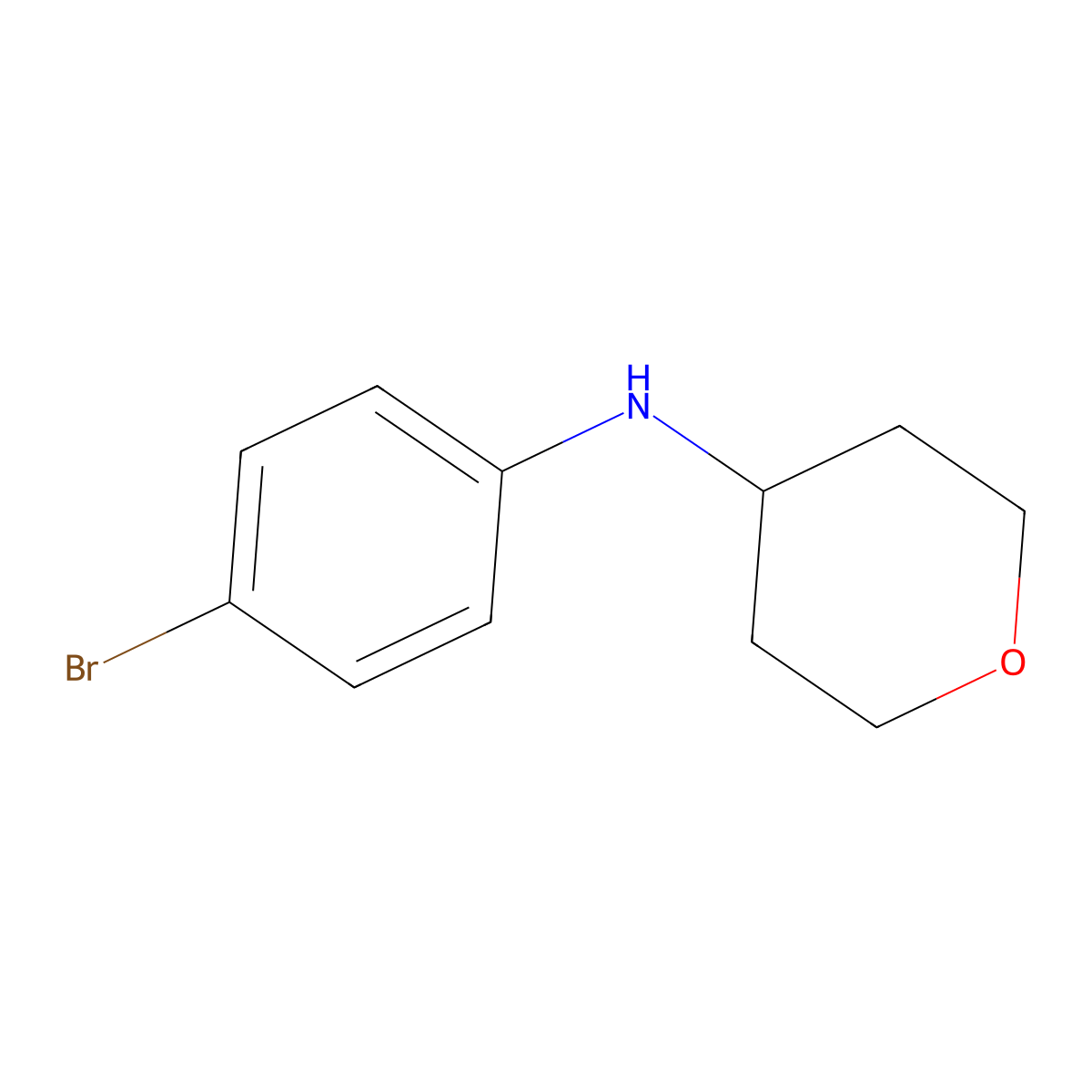 N-(4-bromophenyl)oxan-4-amine molecular structure, CAS 1157008-75-7