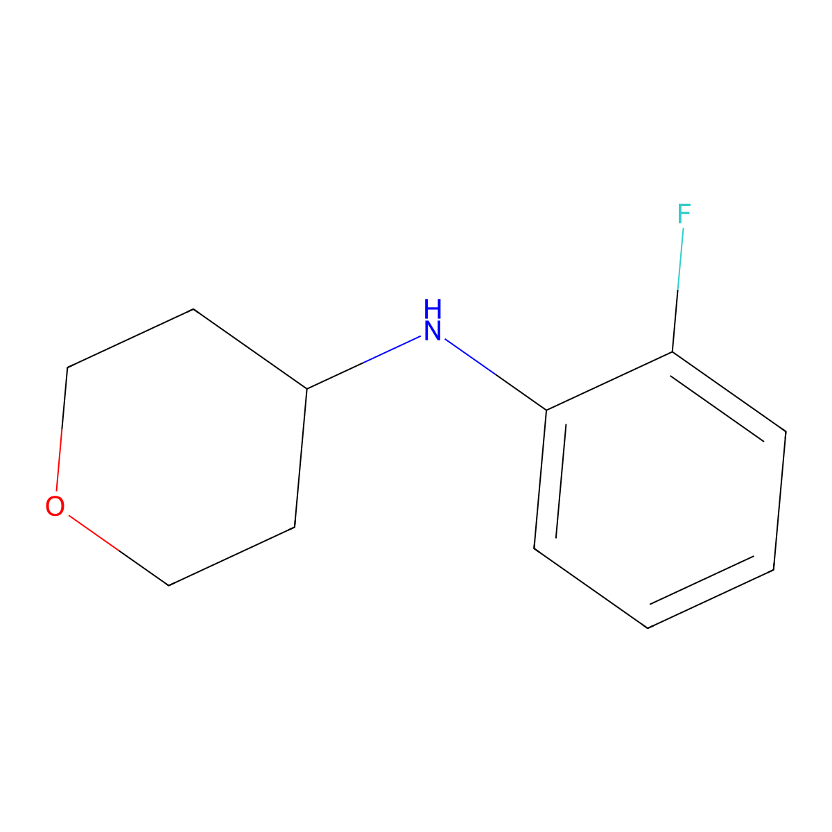 N-(2-fluorophenyl)oxan-4-amine molecular structure, CAS 1157008-93-9