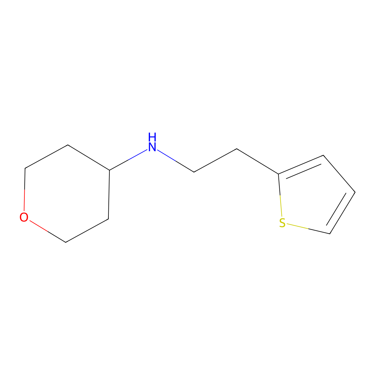 N-[2-(Thiophen-2-yl)ethyl]oxan-4-amine molecular structure, CAS 1157009-03-4
