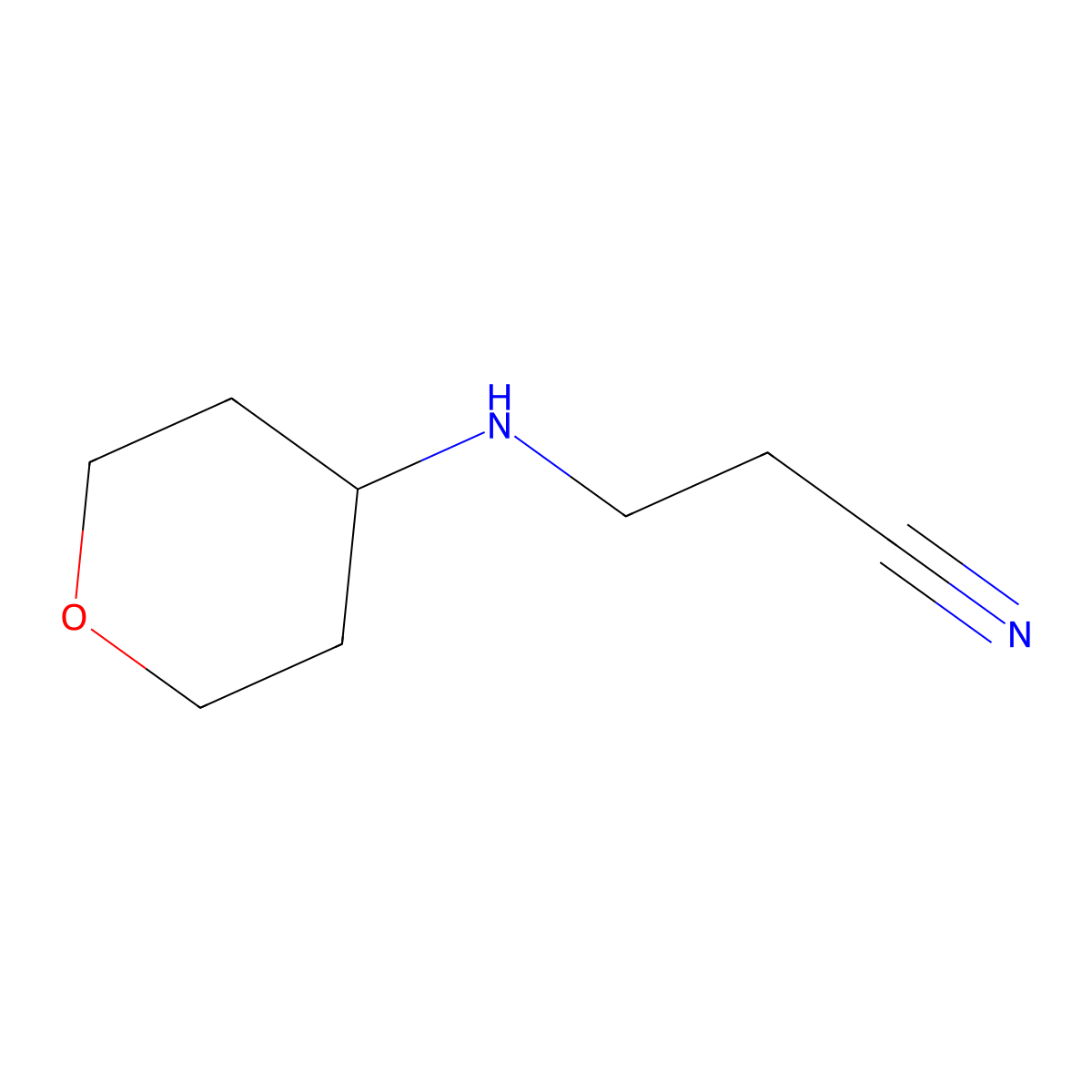 3-[(Oxan-4-yl)amino]propanenitrile molecular structure, CAS 1157009-07-8