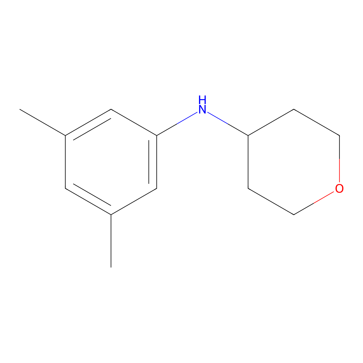 N-(3,5-dimethylphenyl)oxan-4-amine molecular structure, CAS 1157009-33-0