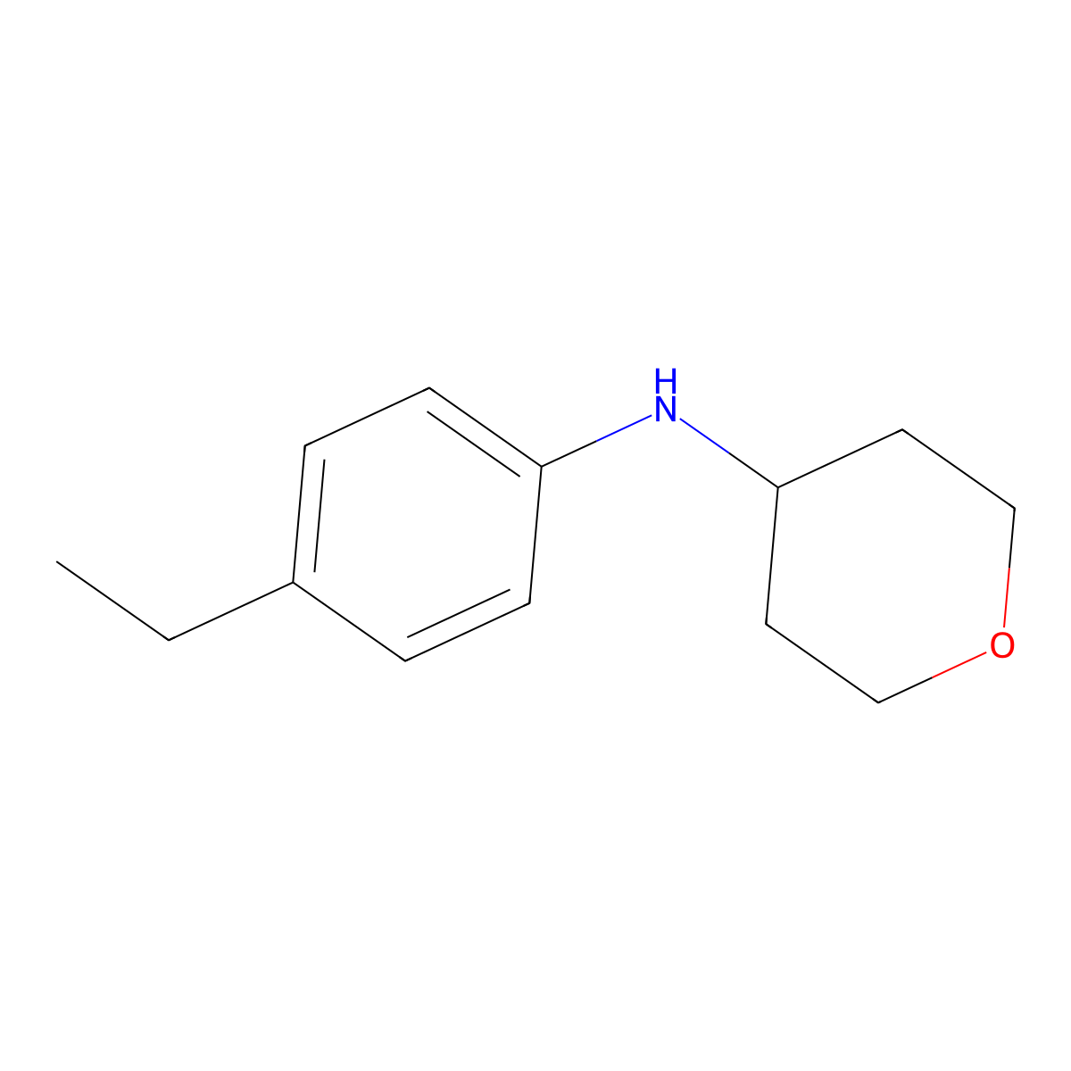 N-(4-ethylphenyl)oxan-4-amine molecular structure, CAS 1157009-37-4