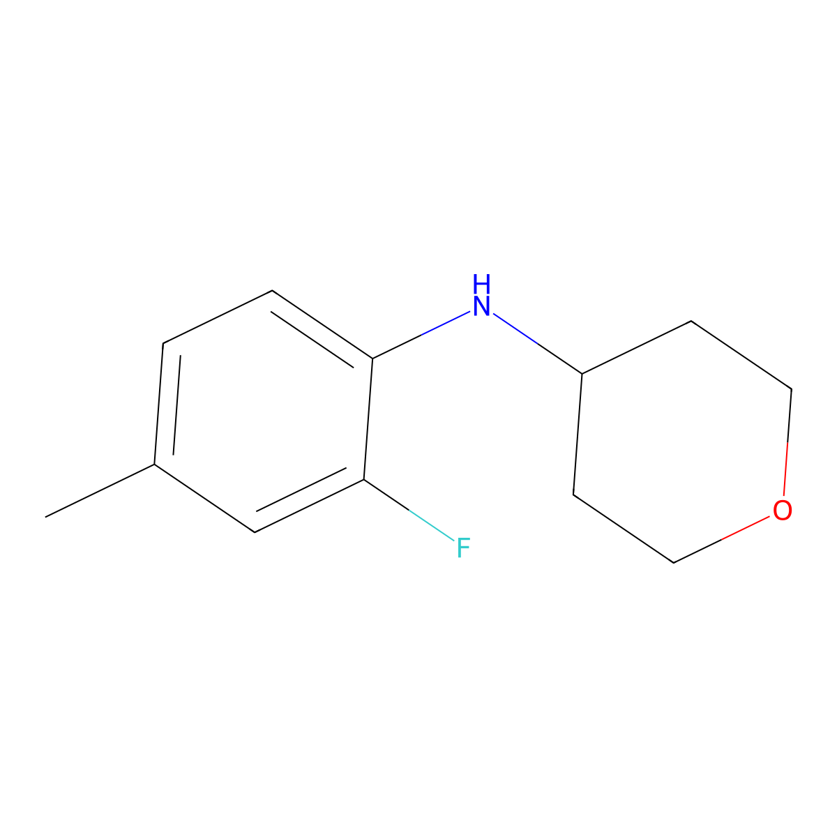 N-(2-fluoro-4-methylphenyl)oxan-4-amine molecular structure, CAS 1157009-65-8