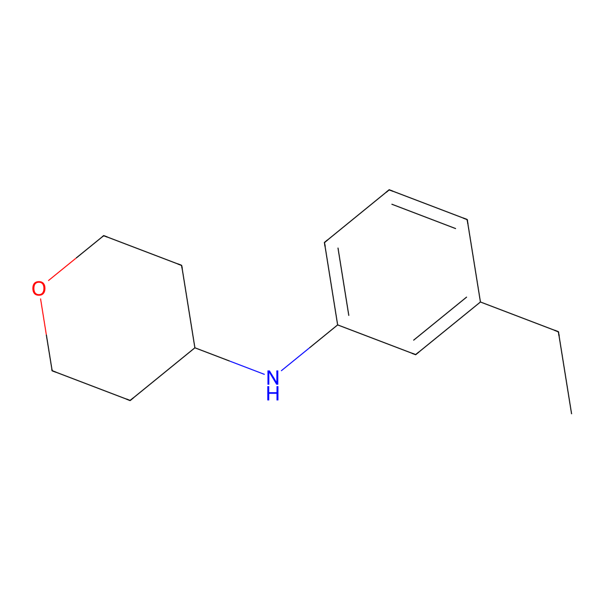 N-(3-ethylphenyl)oxan-4-amine molecular structure, CAS 1157009-70-5