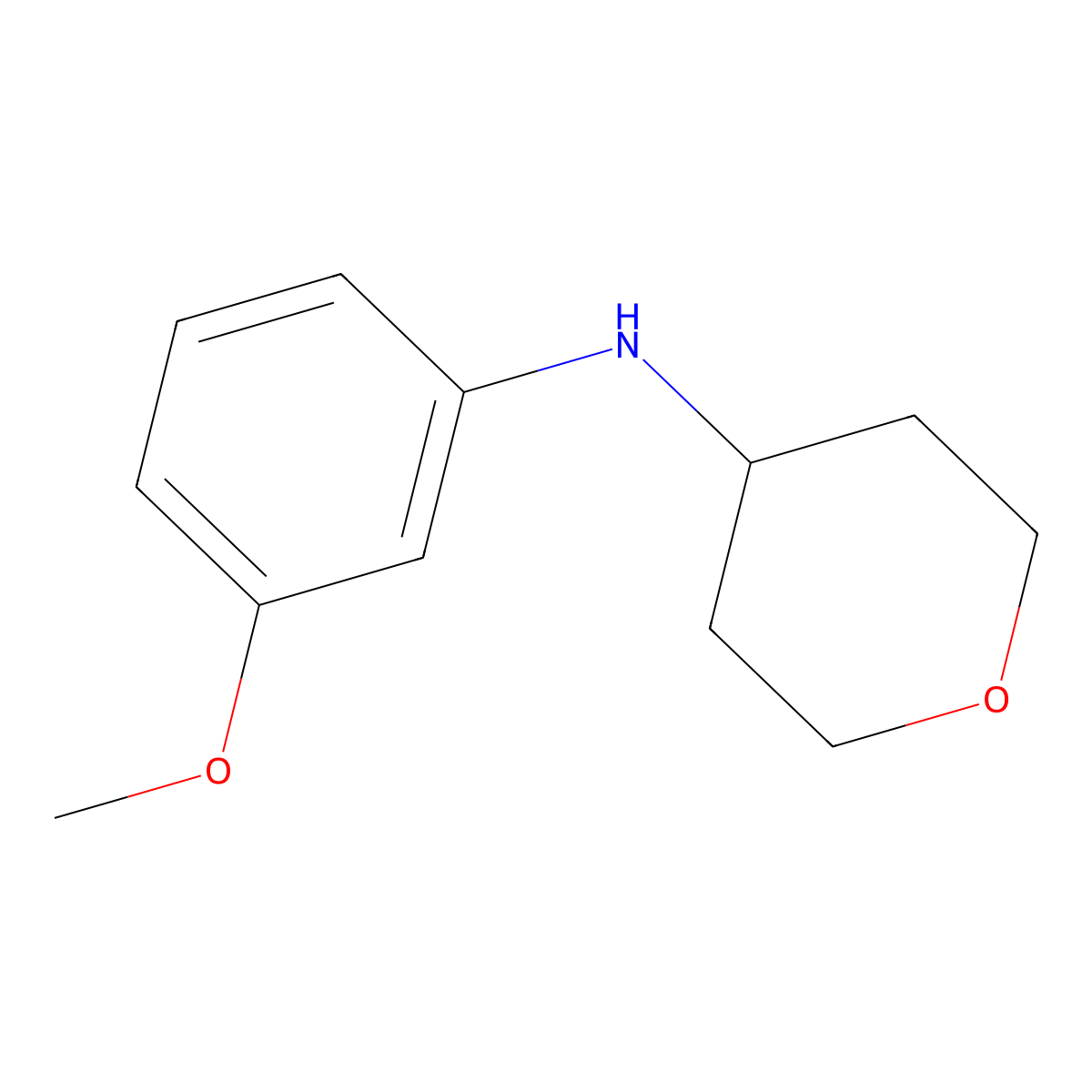 N-(3-methoxyphenyl)oxan-4-amine molecular structure, CAS 1157009-83-0