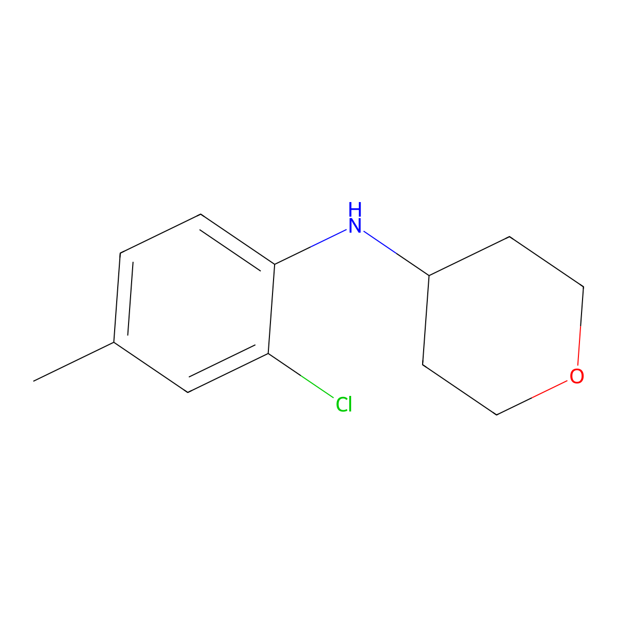 N-(2-chloro-4-methylphenyl)oxan-4-amine molecular structure, CAS 1157009-89-6