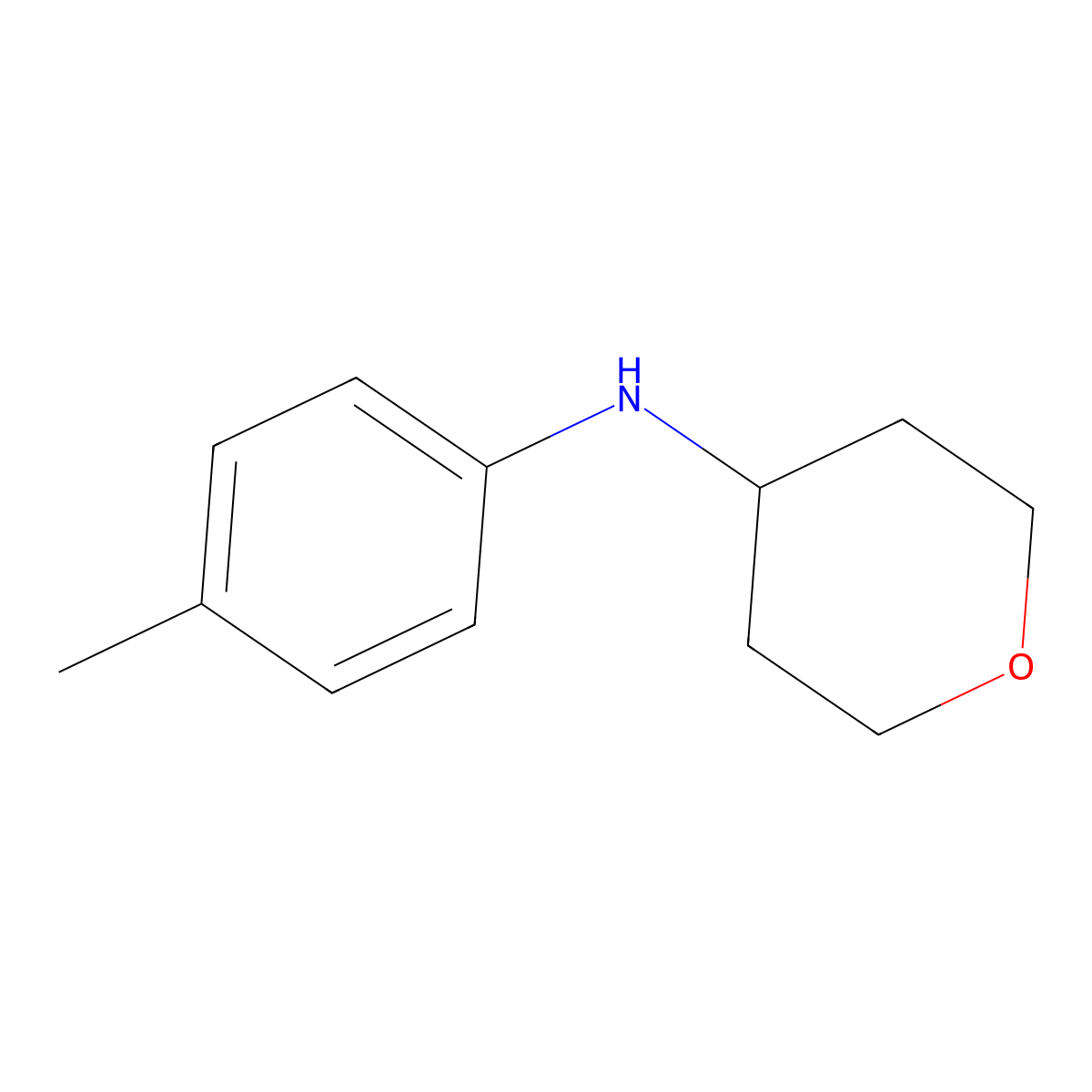 N-(4-methylphenyl)oxan-4-amine molecular structure, CAS 1157009-93-2