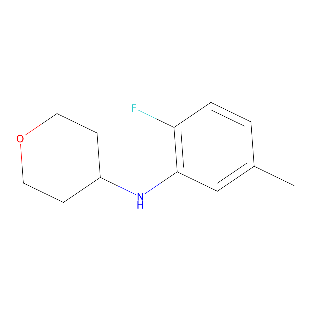 N-(2-Fluoro-5-methylphenyl)tetrahydro-2H-pyran-4-amine molecular structure, CAS 1157009-98-7