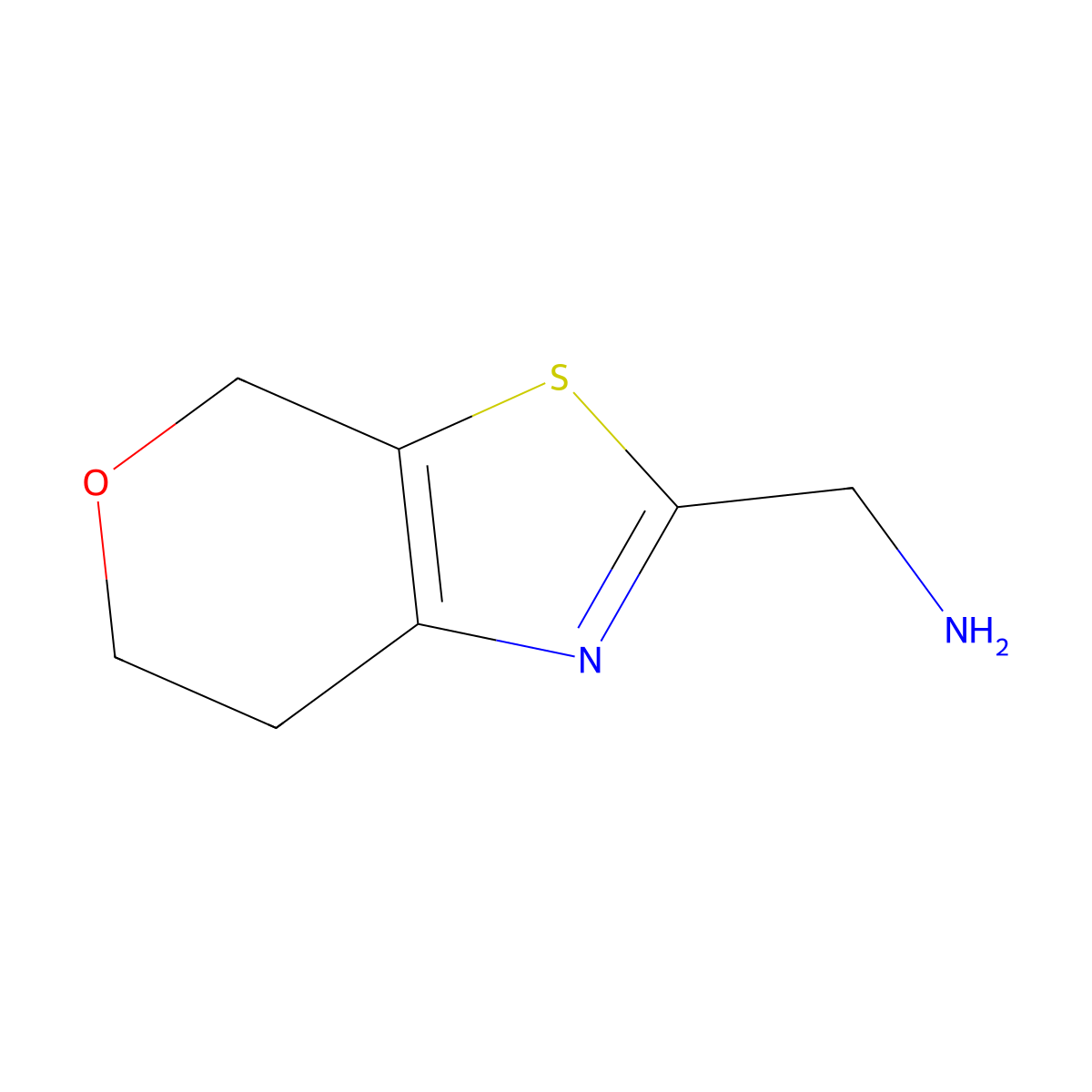 {4H,6H,7H-pyrano[4,3-d][1,3]thiazol-2-yl}methanamine molecular structure, CAS 1157010-23-5