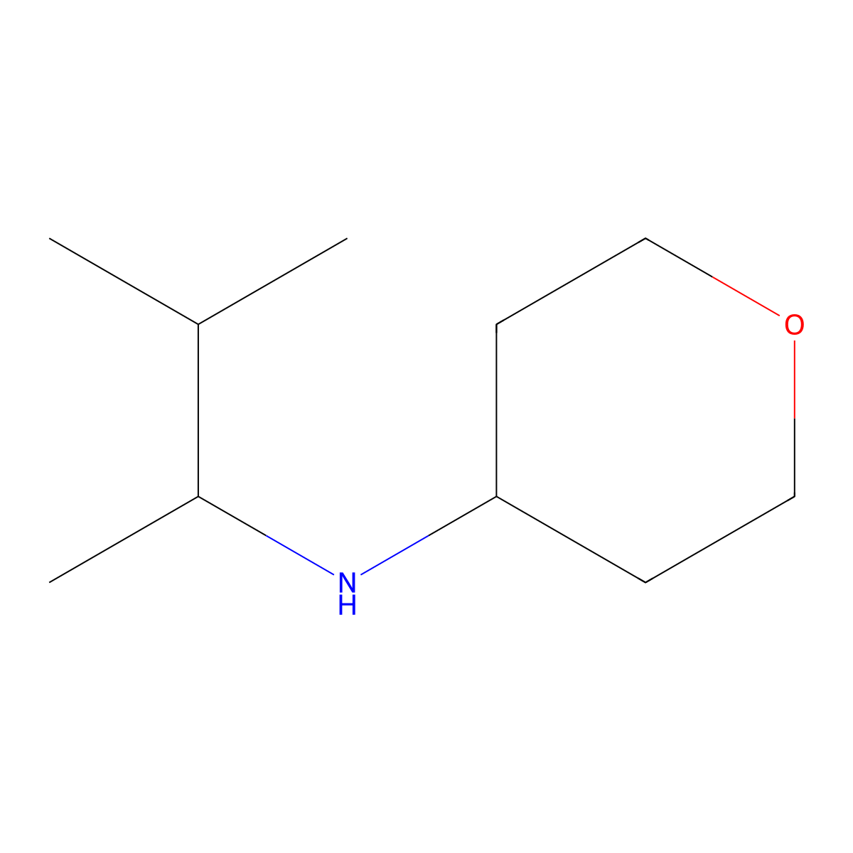 N-(3-methylbutan-2-yl)oxan-4-amine molecular structure, CAS 1157010-38-2