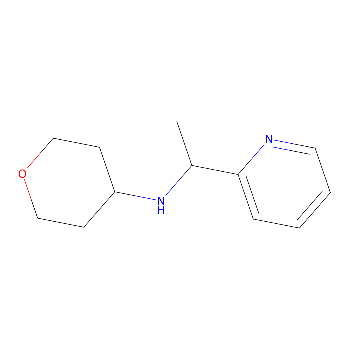 N-[1-(Pyridin-2-yl)ethyl]oxan-4-amine molecular structure, CAS 1157011-33-0