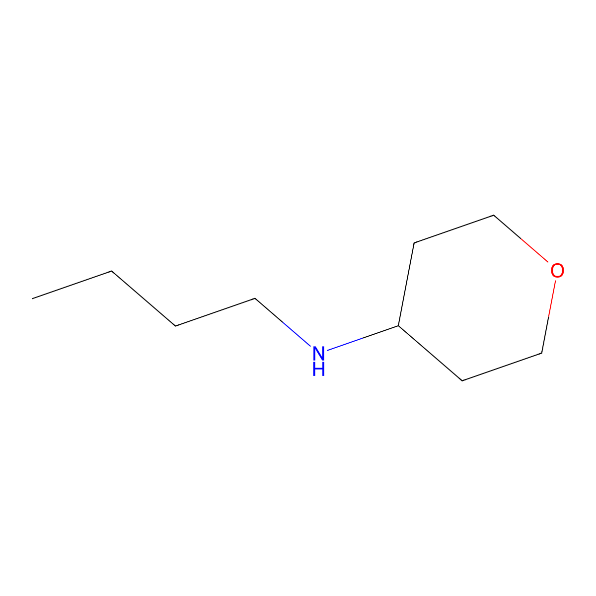 N-butyloxan-4-amine molecular structure, CAS 1157012-54-8