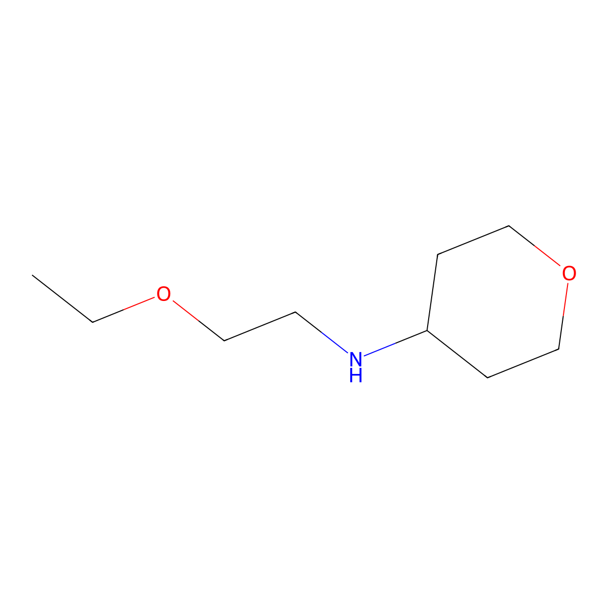 N-(2-ethoxyethyl)oxan-4-amine molecular structure, CAS 1157012-56-0