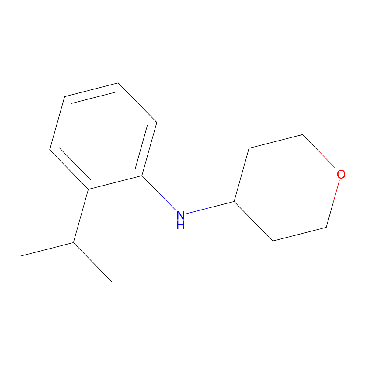 Tetrahydro-N-[2-(1-methylethyl)phenyl]-2H-pyran-4-amine molecular structure, CAS 1157012-60-6