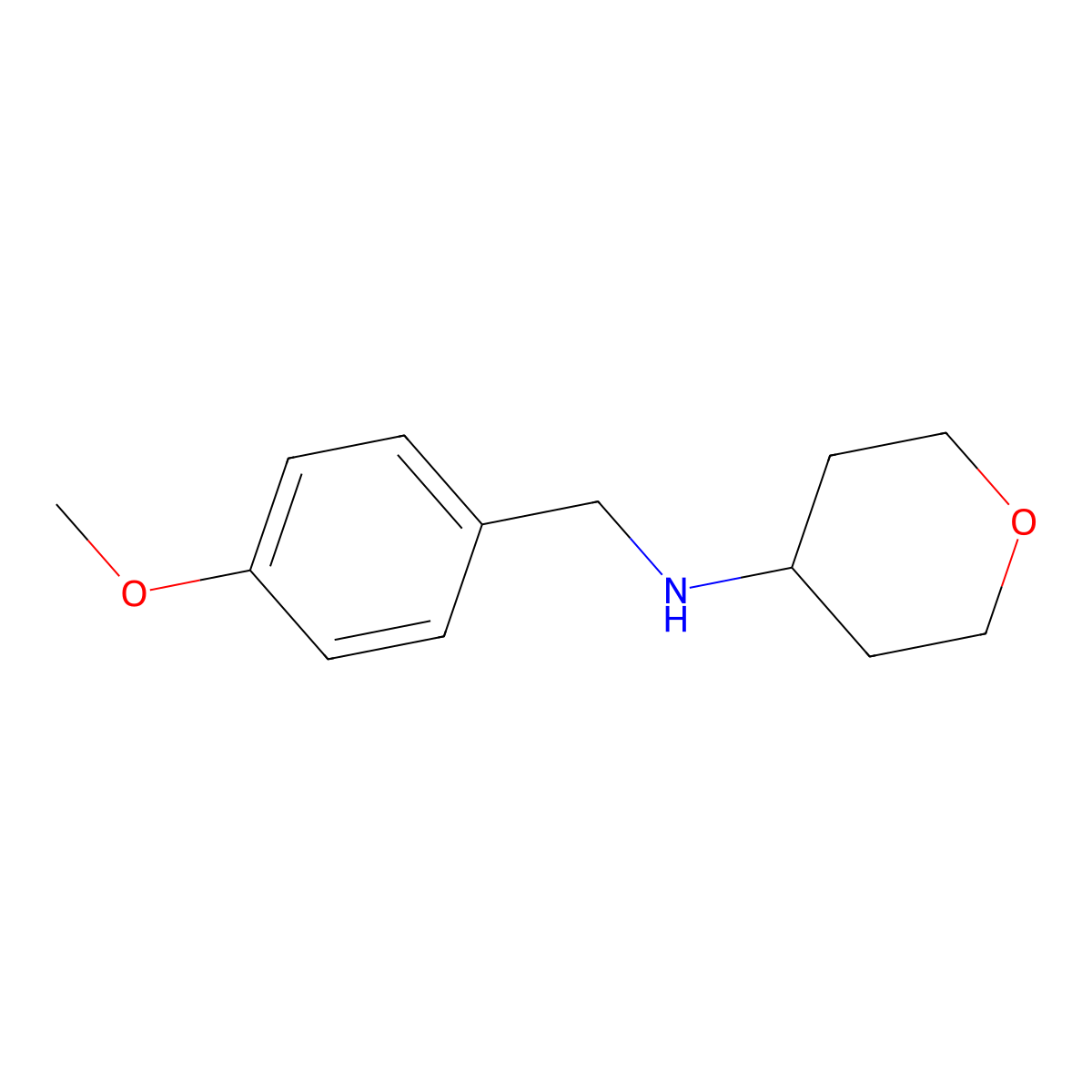 N-[(4-methoxyphenyl)methyl]oxan-4-amine molecular structure, CAS 1157012-81-1