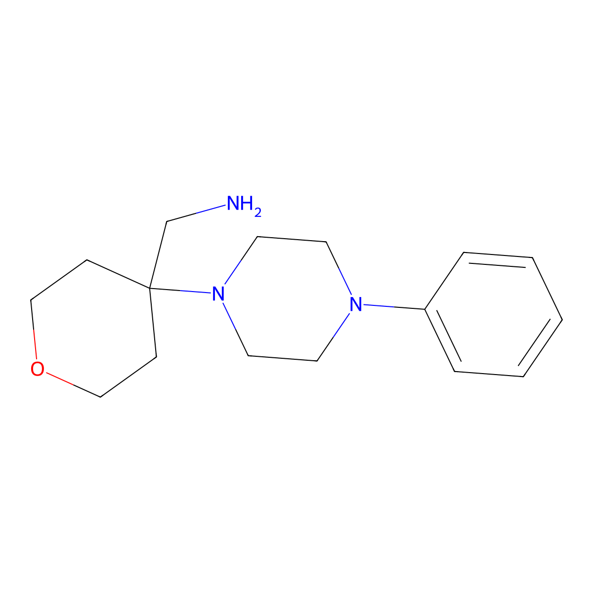 [4-(4-Phenylpiperazin-1-yl)oxan-4-yl]methanamine molecular structure, CAS 1157013-41-6