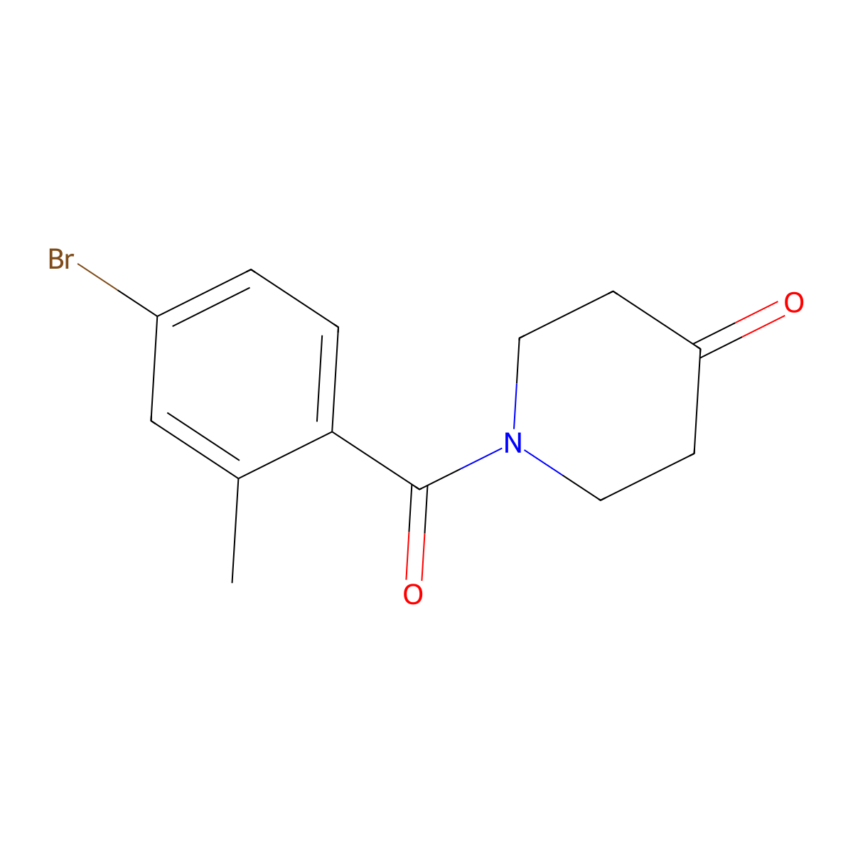 1-(4-Bromo-2-methylbenzoyl)piperidin-4-one molecular structure, CAS 1157019-81-2