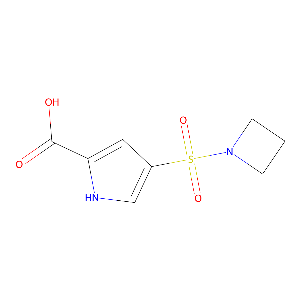 4-(Azetidine-1-sulfonyl)-1h-pyrrole-2-carboxylic acid molecular structure, CAS 1157026-93-1