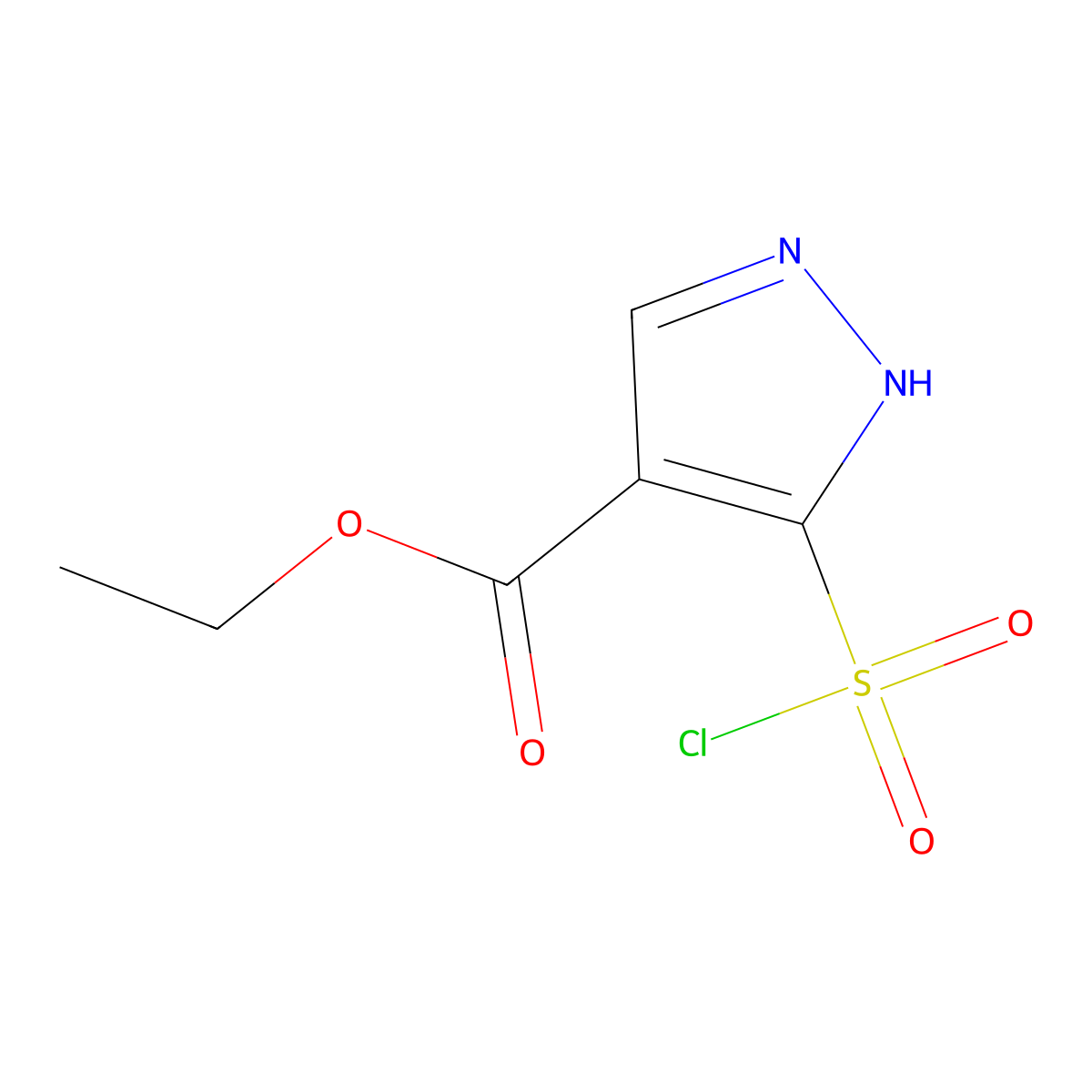 ethyl 5-(chlorosulfonyl)-1H-pyrazole-4-carboxylate molecular structure, CAS 115703-22-5