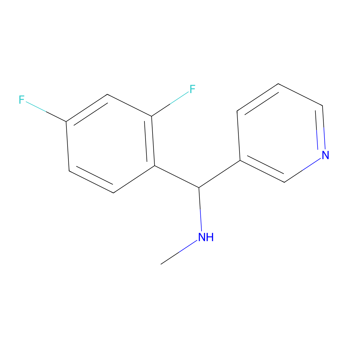 [(2,4-Difluorophenyl)(pyridin-3-yl)methyl](methyl)amine molecular structure, CAS 1157033-64-1