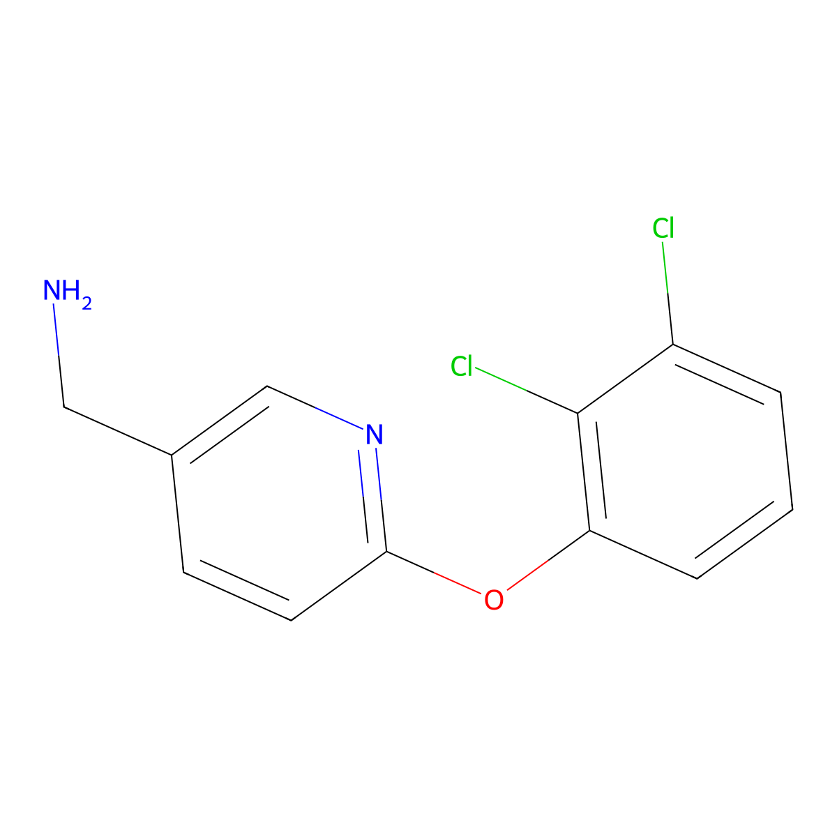 [6-(2,3-Dichlorophenoxy)pyridin-3-yl]methanamine molecular structure, CAS 1157036-94-6