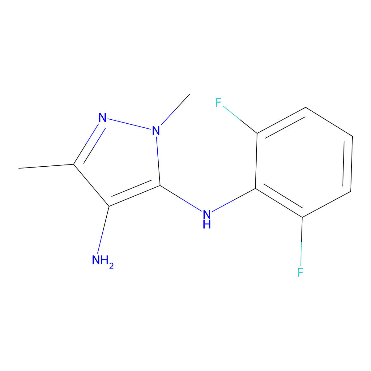 N5-(2,6-difluorophenyl)-1,3-dimethyl-1H-pyrazole-4,5-diamine molecular structure, CAS 1157037-76-7