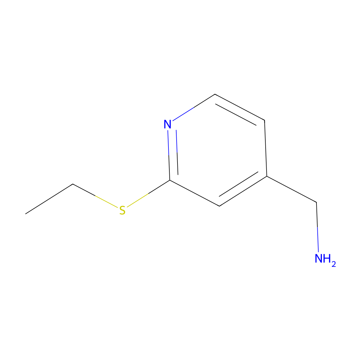 (2-(Ethylsulfanyl)pyridin-4-yl)methanamine molecular structure, CAS 1157038-68-0