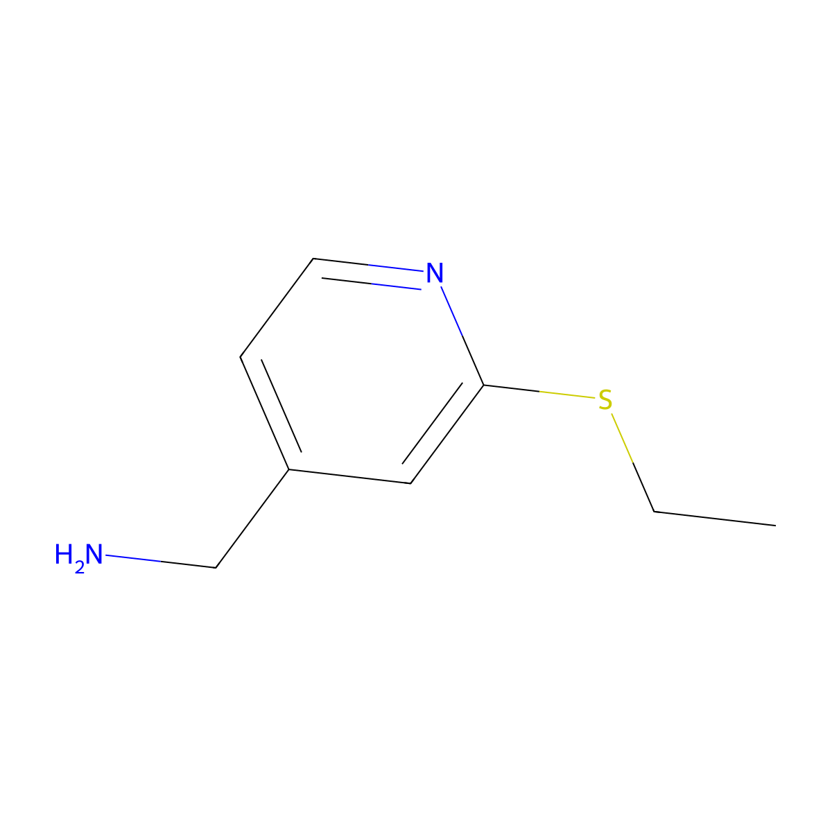 (2-(Ethylsulfanyl)pyridin-4-yl)methanamine molecular structure, CAS 1157038-68-0