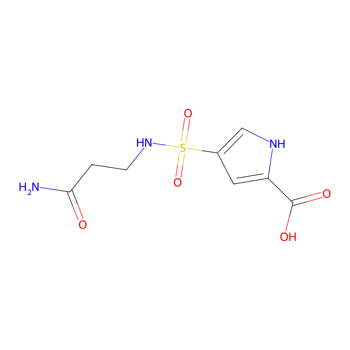 4-[(2-carbamoylethyl)sulfamoyl]-1H-pyrrole-2-carboxylicacid molecular structure, CAS 1157045-14-1
