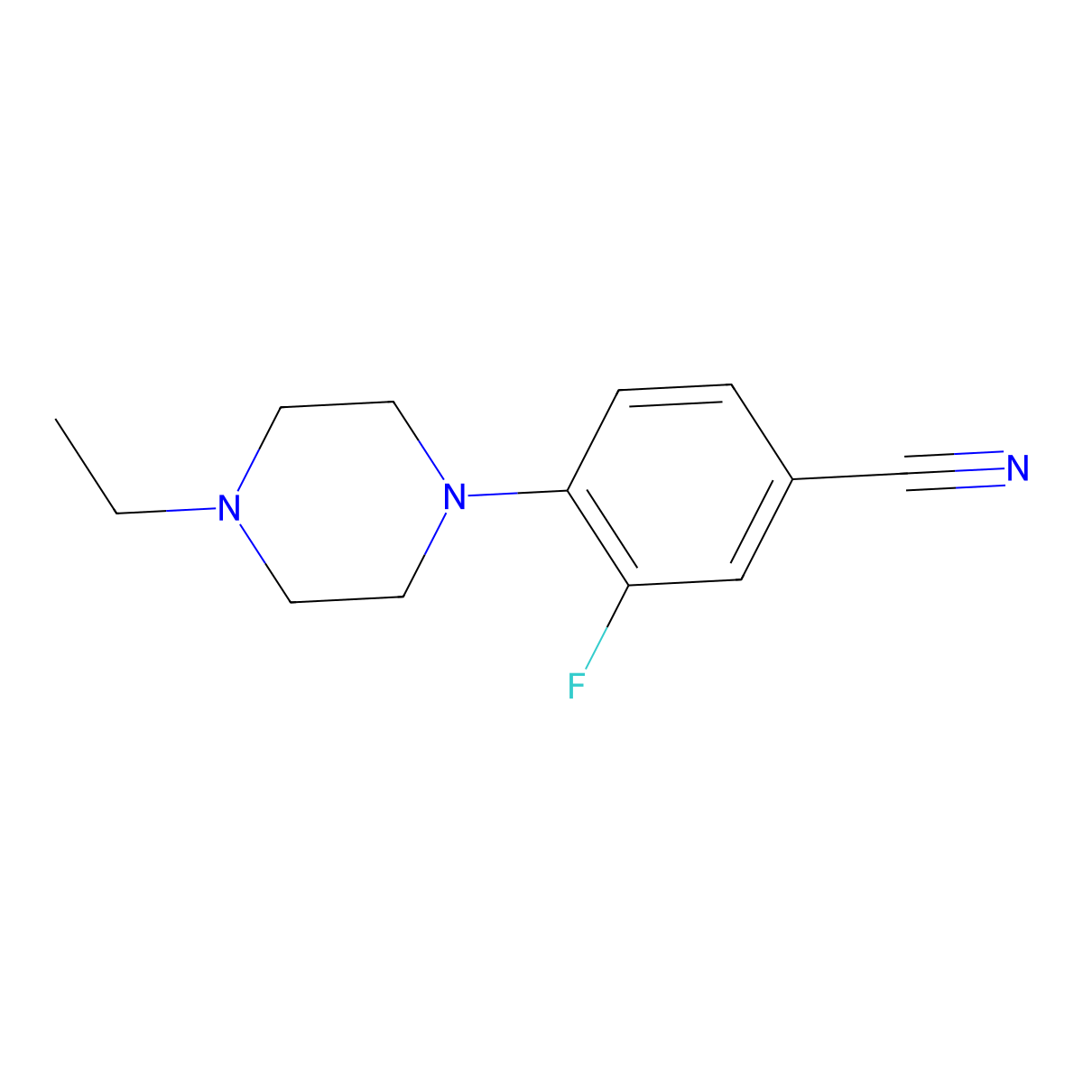 4-(4-Ethylpiperazin-1-yl)-3-fluorobenzonitrile molecular structure, CAS 1157055-60-1