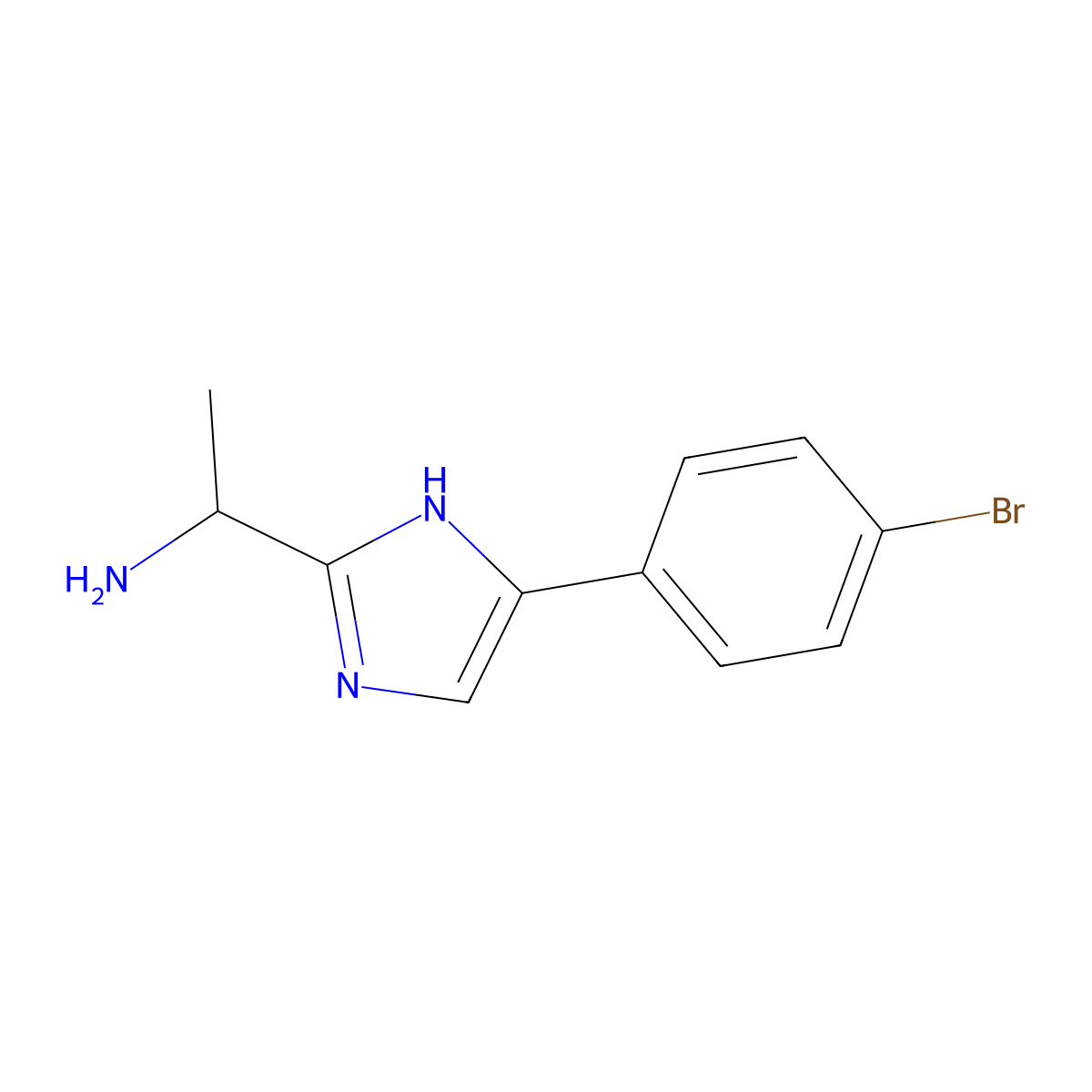 1-[4-(4-Bromophenyl)-1H-imidazol-2-yl]ethan-1-amine molecular structure, CAS 1157055-84-9