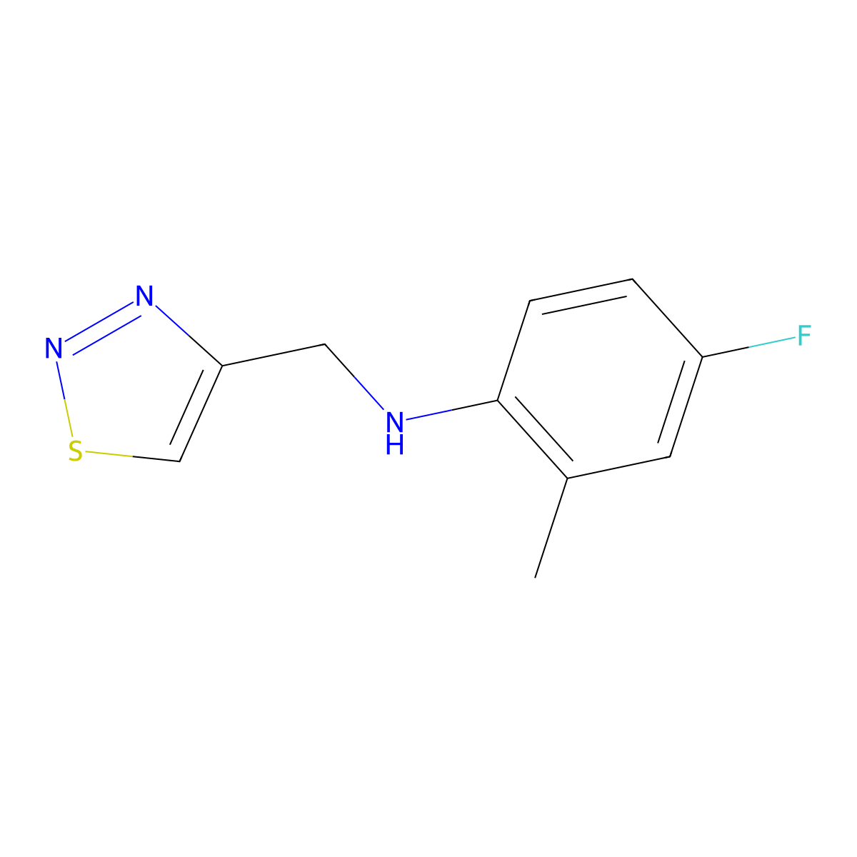 4-fluoro-2-methyl-N-[(1,2,3-thiadiazol-4-yl)methyl]aniline molecular structure, CAS 1157056-30-8