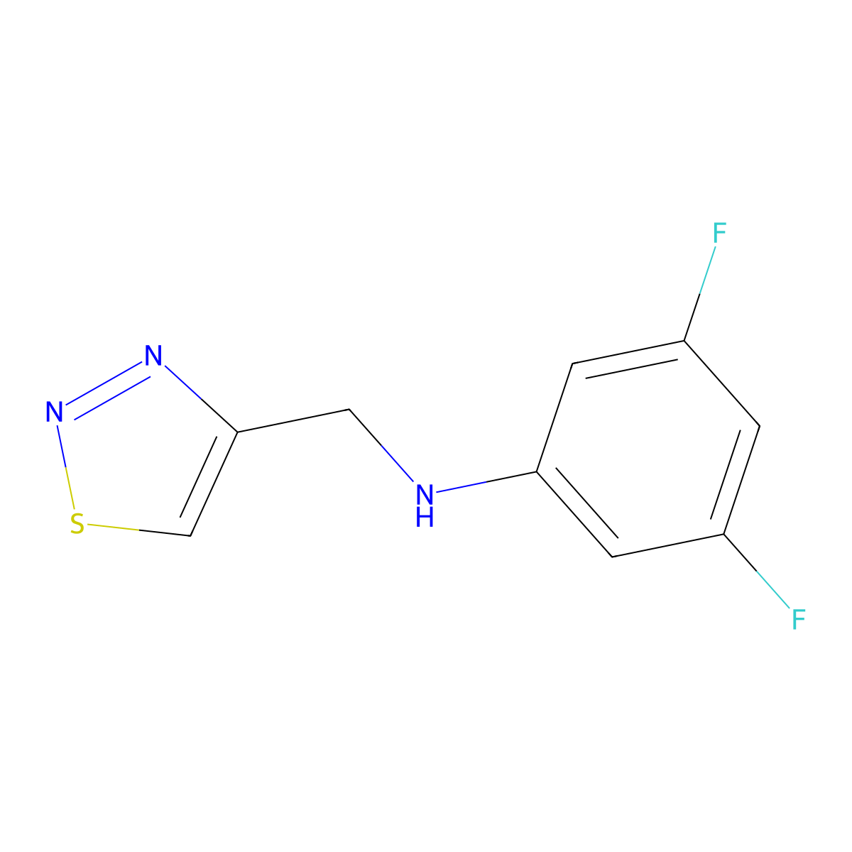 3,5-difluoro-N-[(1,2,3-thiadiazol-4-yl)methyl]aniline molecular structure, CAS 1157056-42-2
