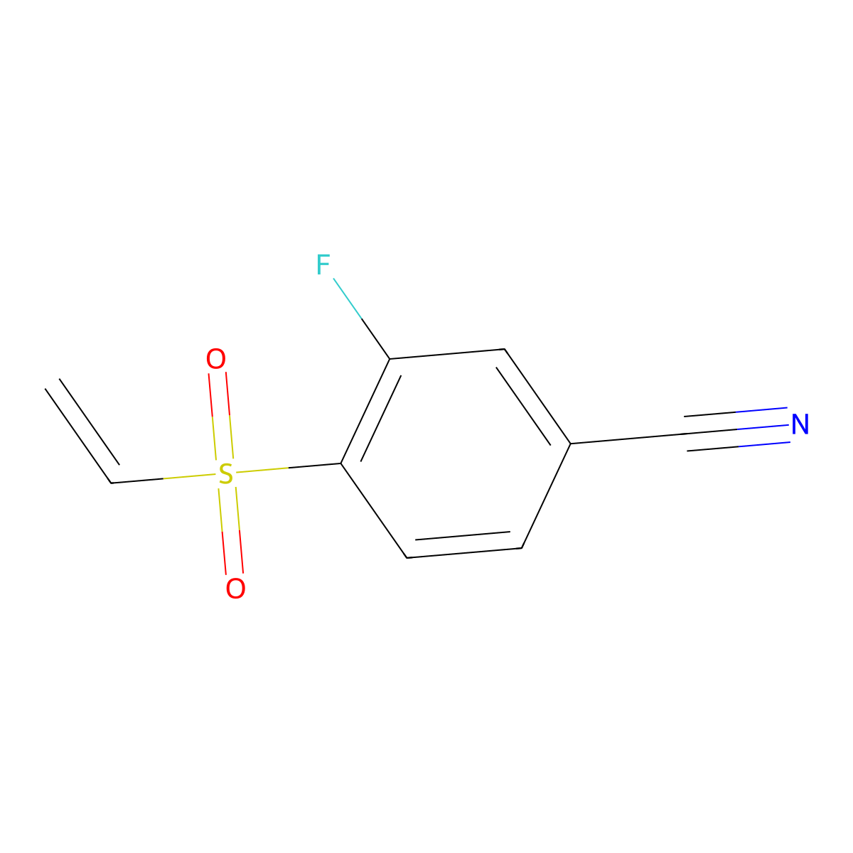 4-(Ethenesulfonyl)-3-fluorobenzonitrile molecular structure, CAS 1157056-43-3