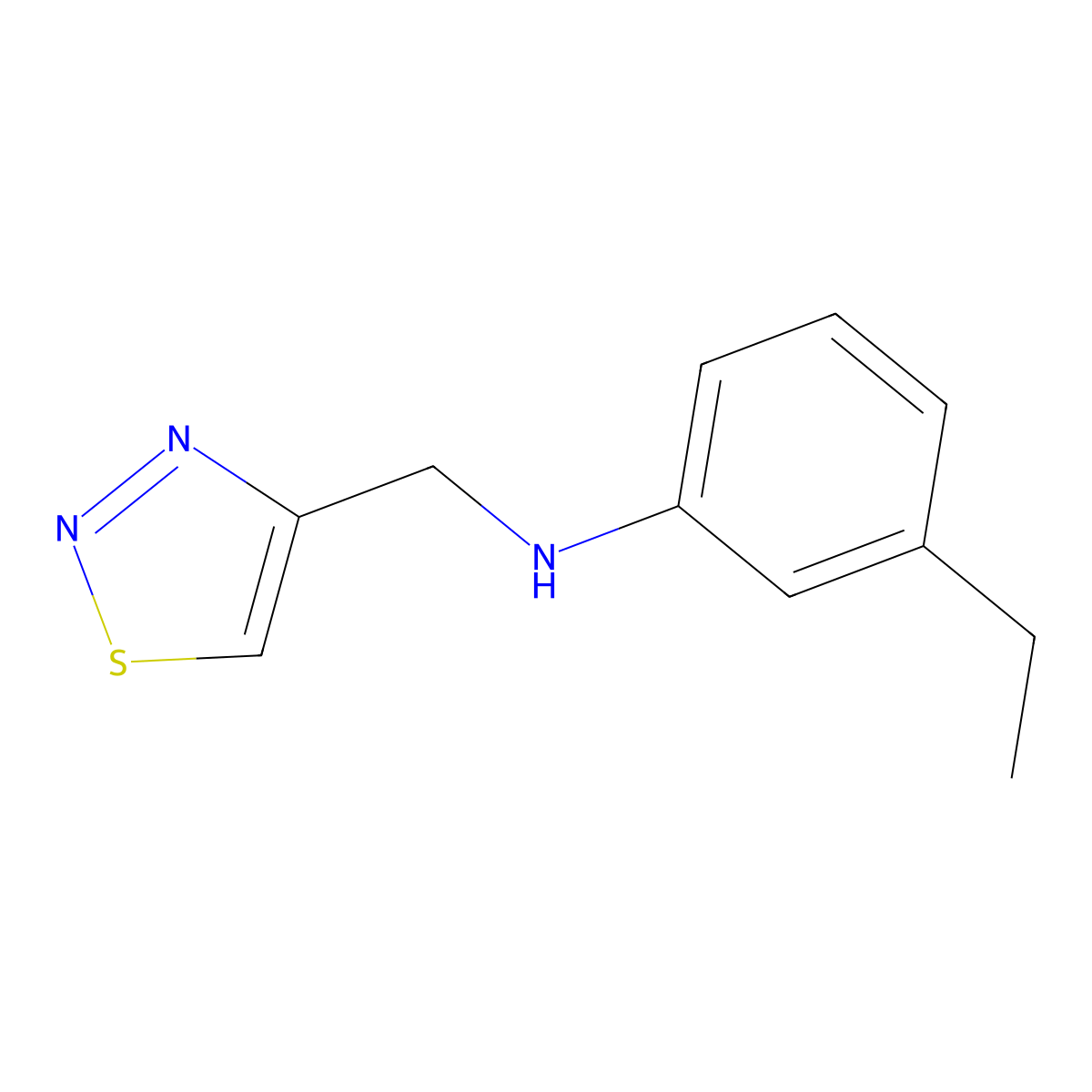 3-Ethyl-N-(1,2,3-thiadiazol-4-ylmethyl)aniline molecular structure, CAS 1157056-47-7